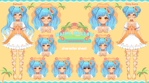 Maika's Live2D character sheet