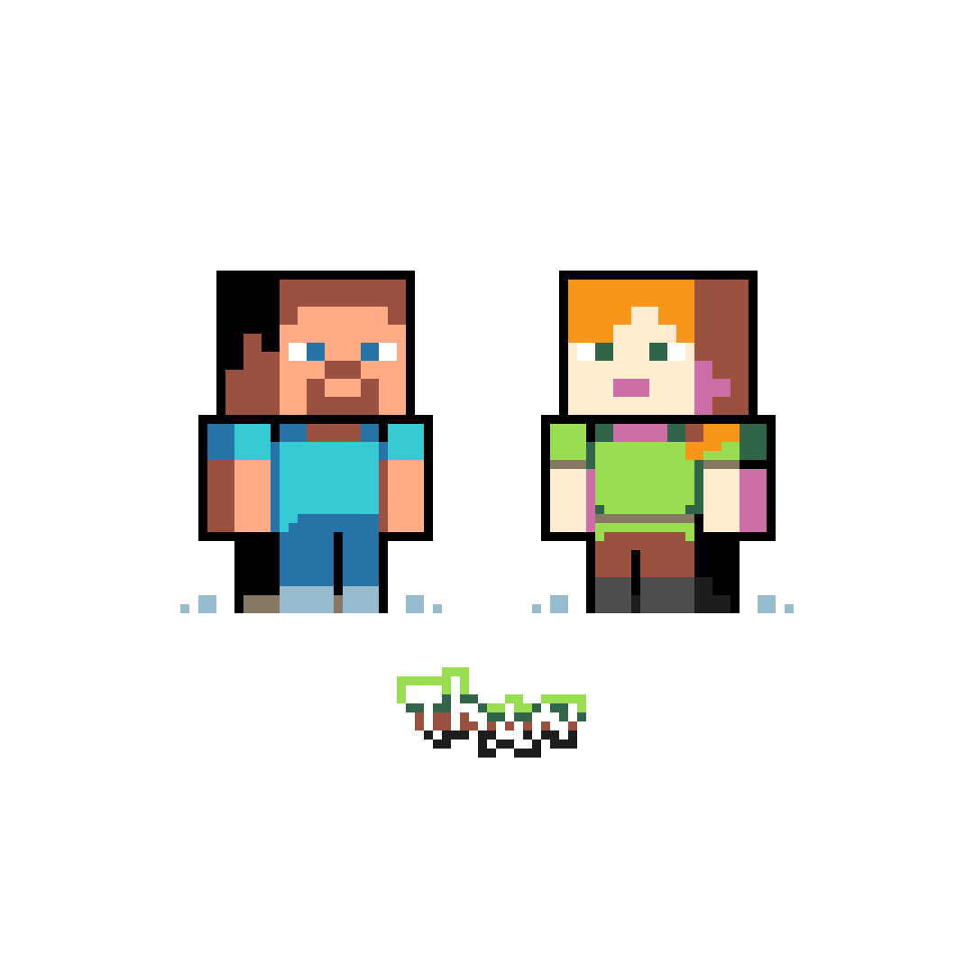 Steve and Alex - Minecraft