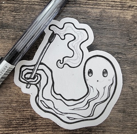 Matchstick Ghost Sticker