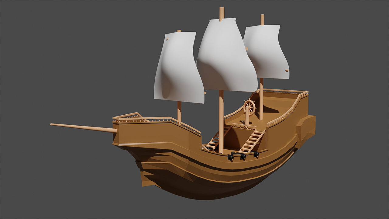 low poly Pirate Ship