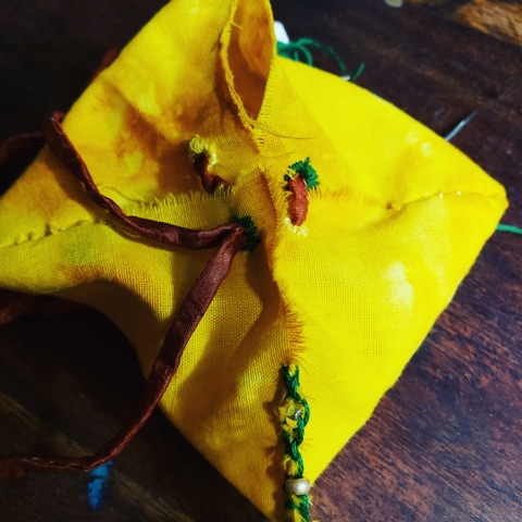 Charm bag dyed with botanicals