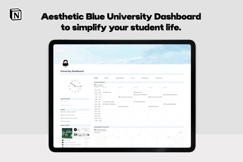 Aesthetic Blue University Dashboard
