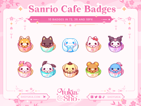 ✨ new sanrio cafe badges 