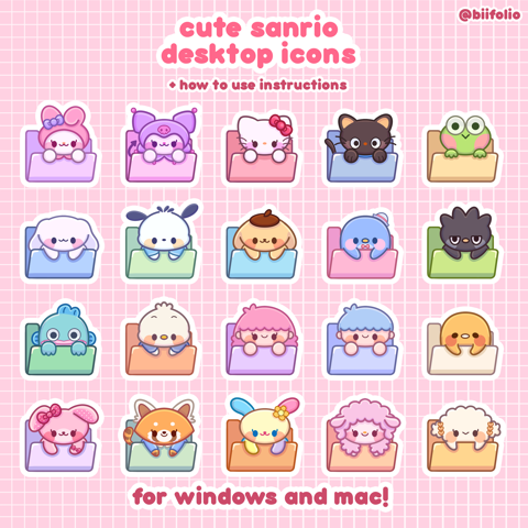 Sanrio desktop icons are now available at my shop!