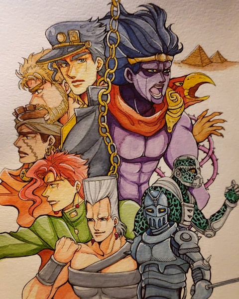Redraw of the Stardust Crusaders 