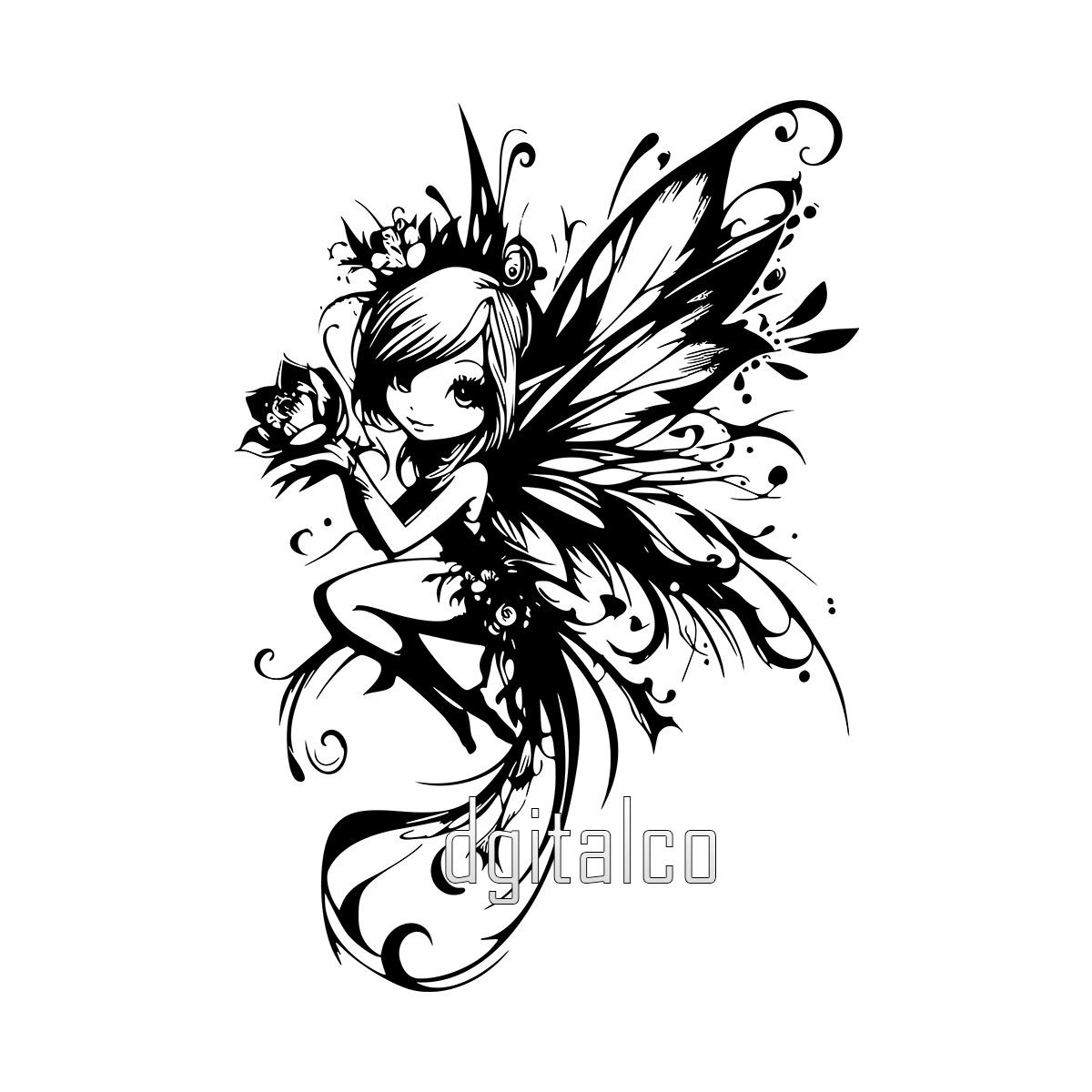 cute fairy silhouette illustration graphic 16268868 Vector Art at Vecteezy