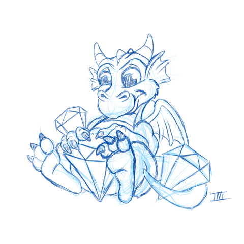 Baby Dragon with Gems: For tiggermom777