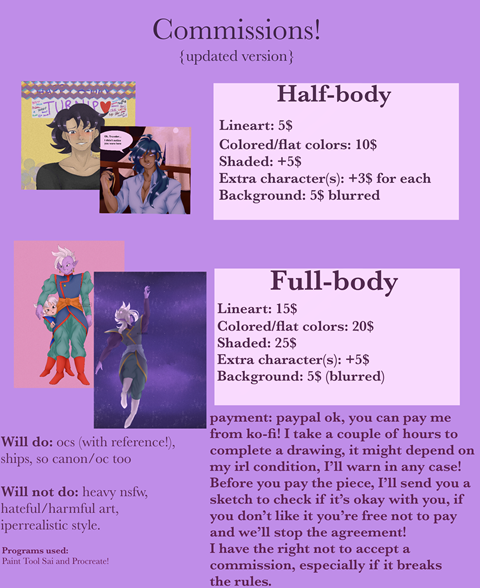 Commissions! (updated version)