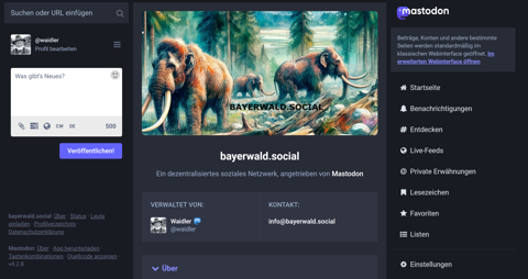 Neue Mastodon Instanz BAYERWALD.SOCIAL