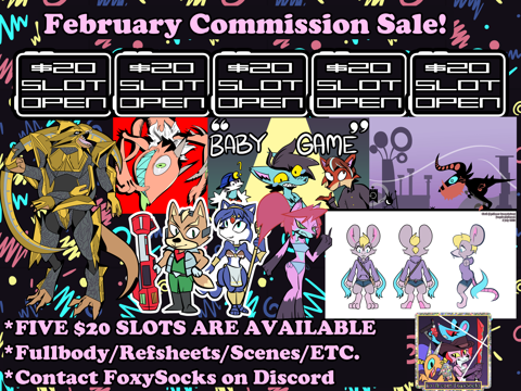 February Commission Sale - Five Slots Open!