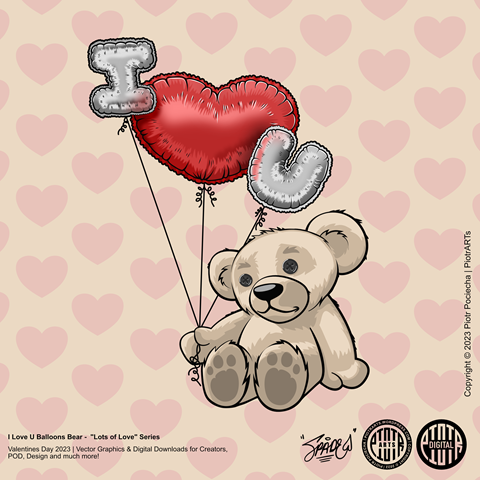 I Love U Balloons Bear - "Lot's of Love" Series