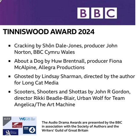 GHOSTED nominated for Tinniswood Award 🎉