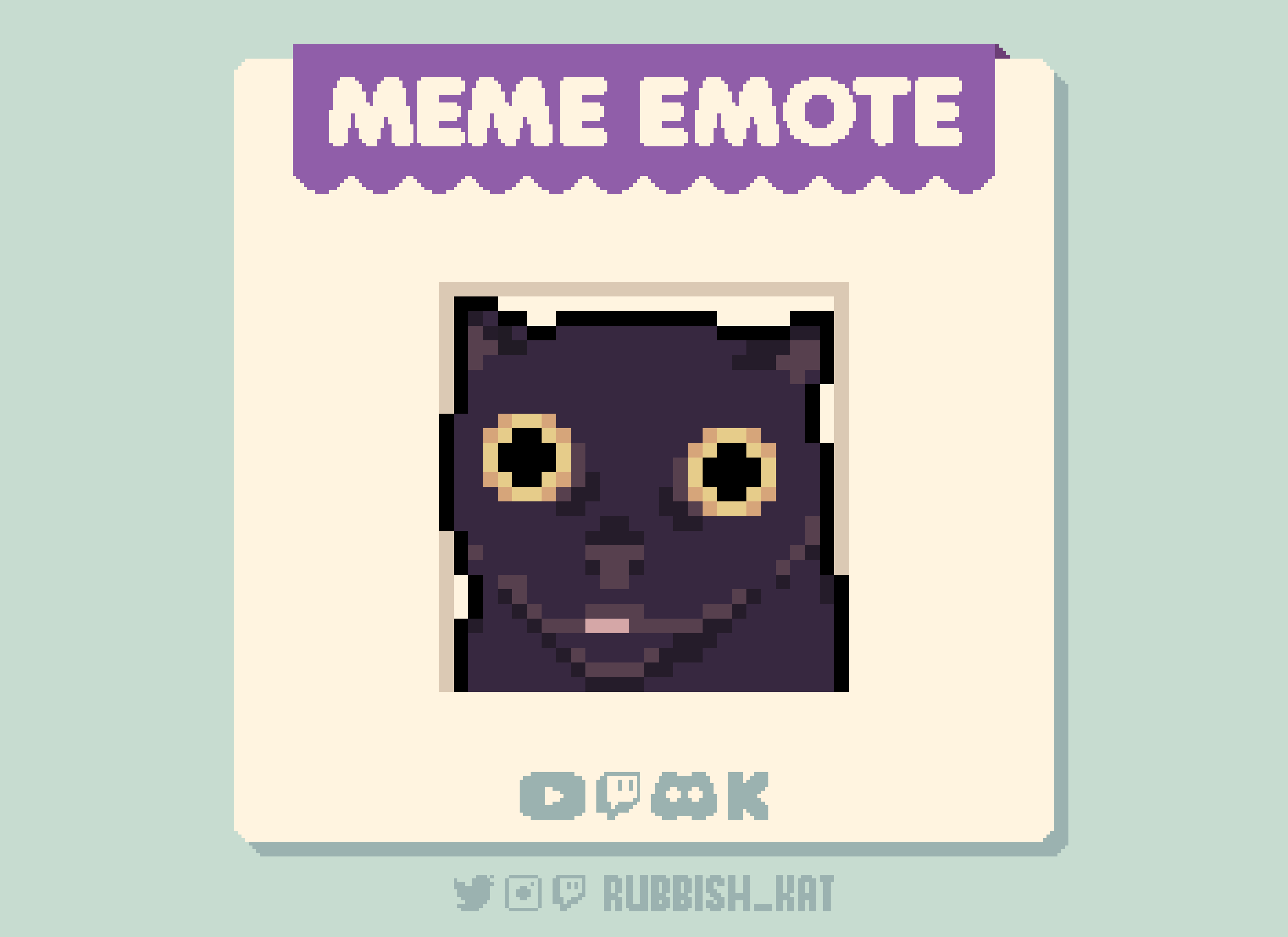 Void Cat / Cat Stare, Pixel Art Meme Emote | Ready to use on Twitch ...