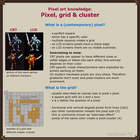 Pixel, grid & cluster