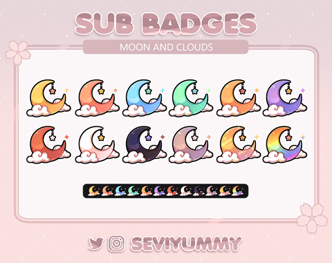 Bunny on the moon badges / Emotes / Stream Badges / Discord Emotes –  JPWonderland