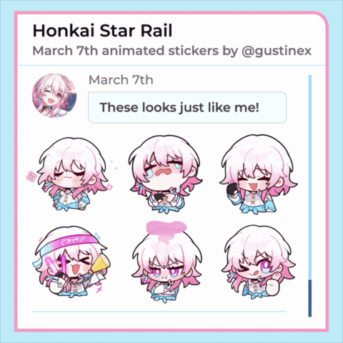 Honkai Star Rail March 7th Animated Stickers Pack