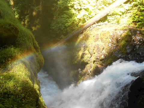 Waterfall With Rainbow Washington State