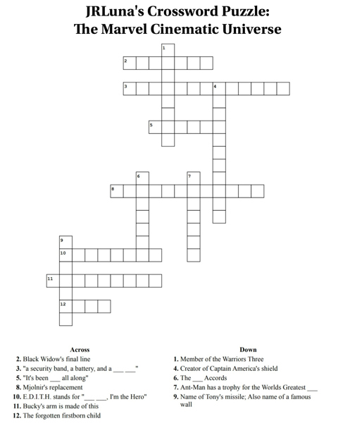 Crossword #1 - MCU