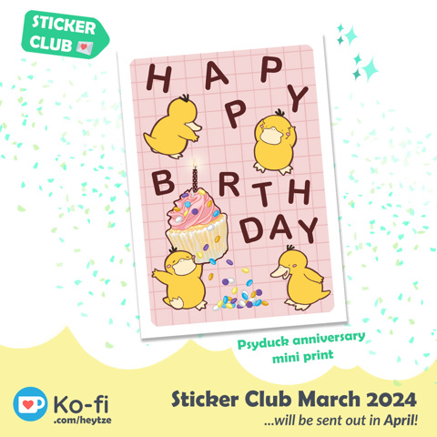 Bonus mini print of the March Sticker Club
