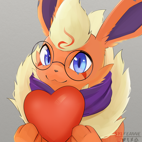 Flareon oc heart emote for Balli <3