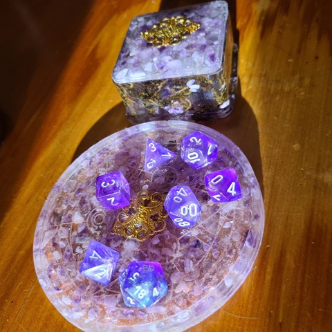 Resin Tray & Box with Amethyst 