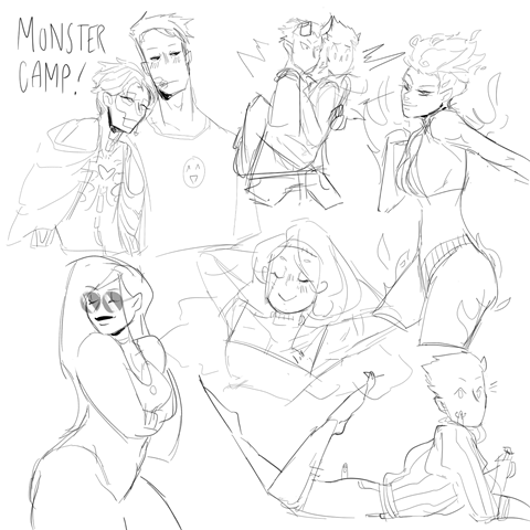 sketch page! monster camp