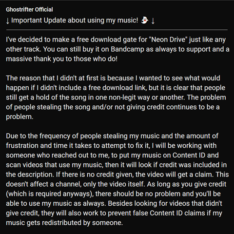 Important Update about using my music! 👻