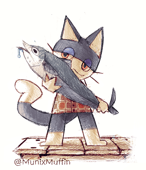 Commission: Punchy with fish!