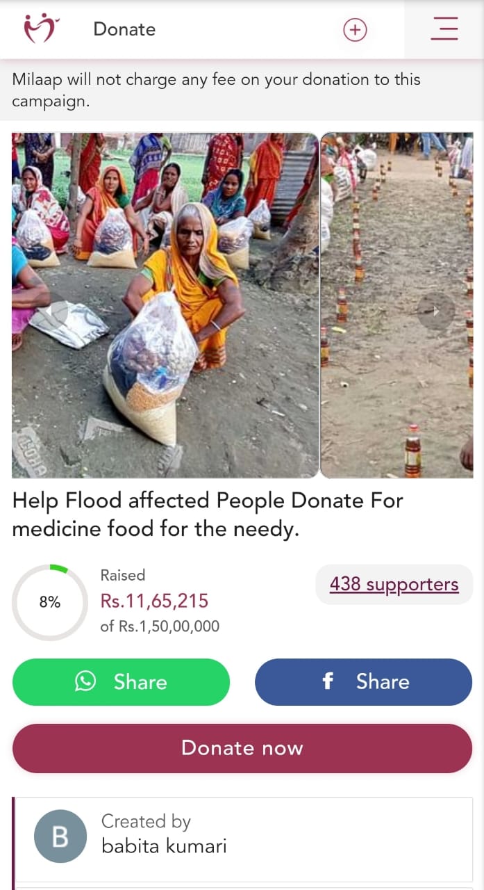 Helping flood affected people for food & medicine 