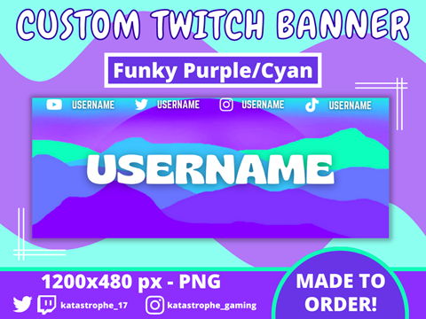 Custom Funky Purple & Cyan Twitch Banner - Katastrophe 's Ko-fi Shop ...