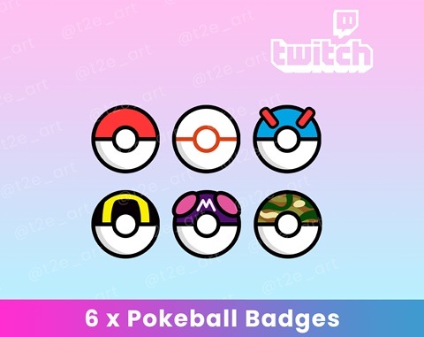 Poke Balls Twitch Sub / Cheer Badges Pixel Art - seaosaur's Ko-fi