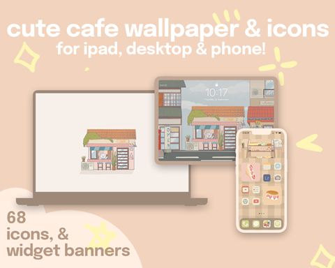 Cute Cat Cafe Icon Set Aesthetic Ios App Icons Wallpapers 