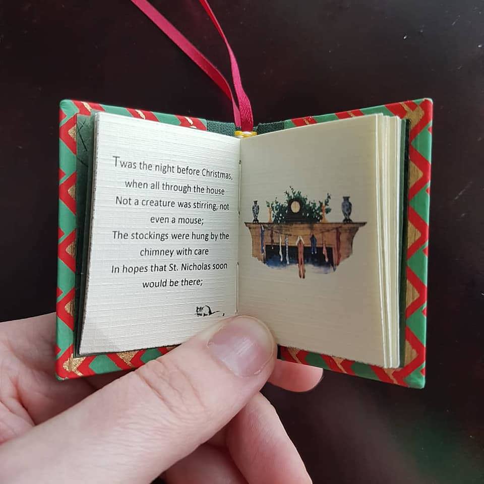 Miniature Christmas Book Ornament 
