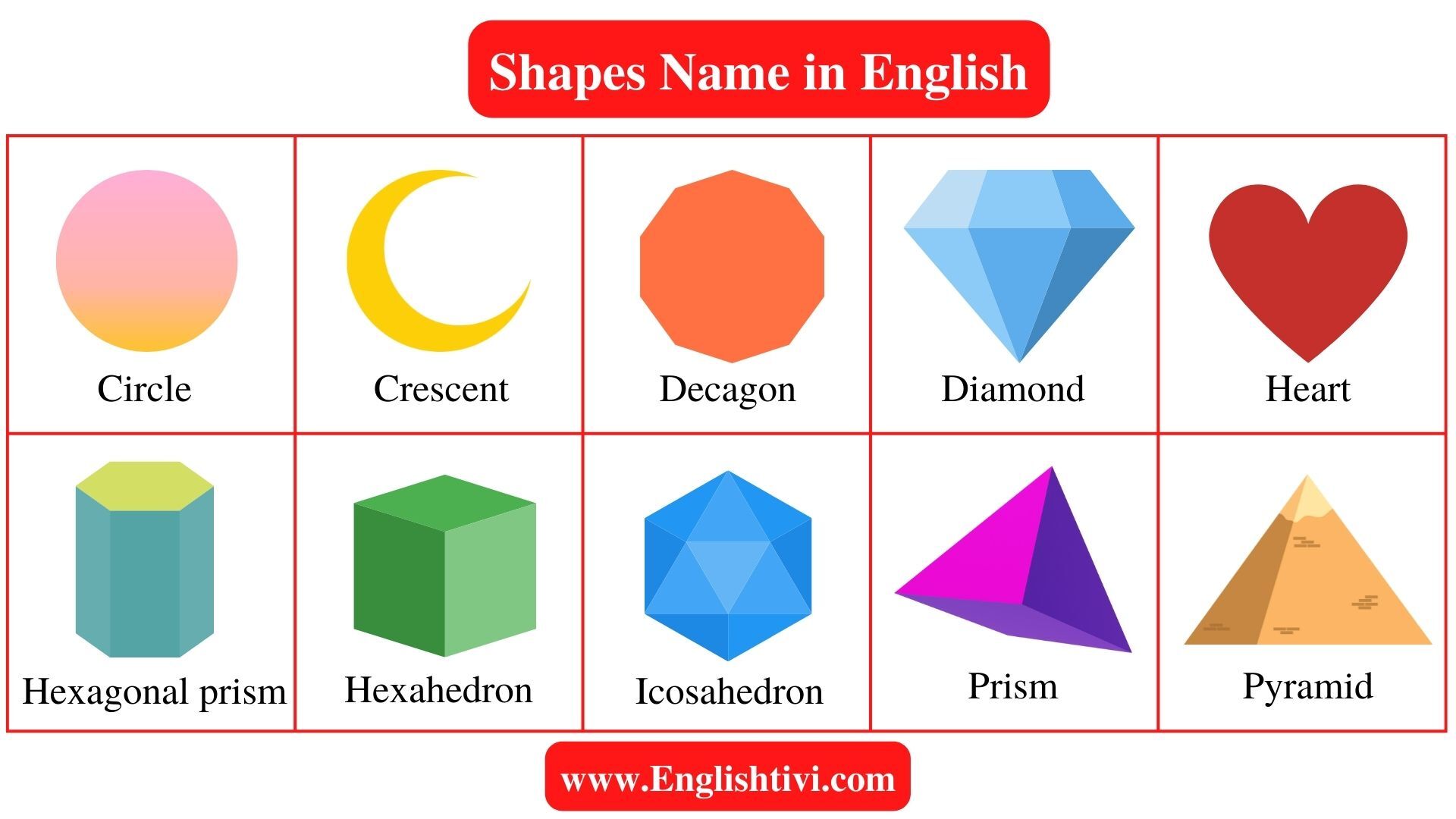 Shapes Name: List Shapes Name in English with Pict