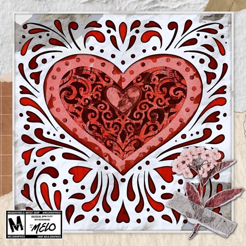 Papercut Heart Art #MadeByMELO Procreate Brush Set