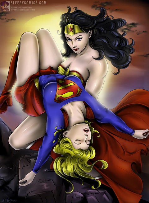 Supergirl Rescued by Wonder Woman
