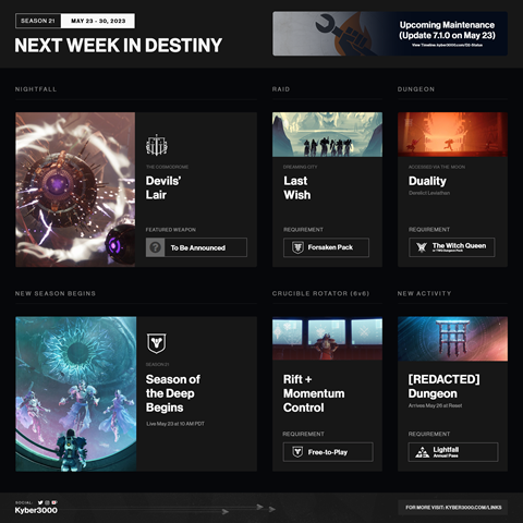 Next Week 𝒾𝓃 Destiny (May 23 - 30, 2023)