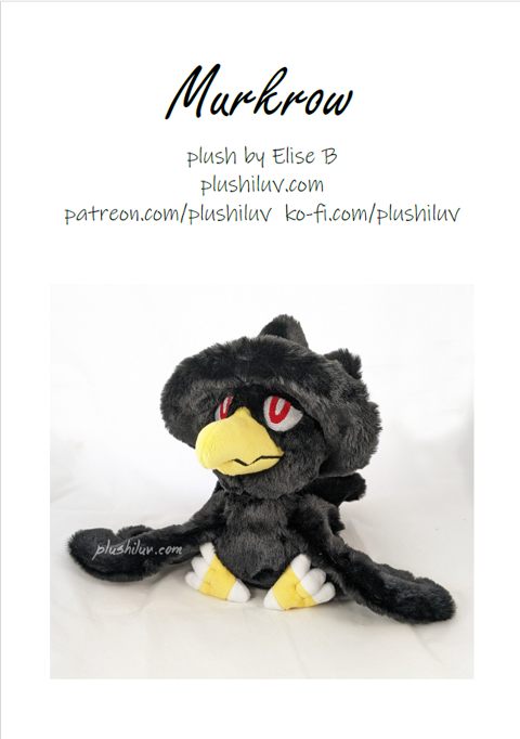 Murkrow detailed making-of blog - plushiluv's Ko-fi Shop - Ko-fi ️ ...