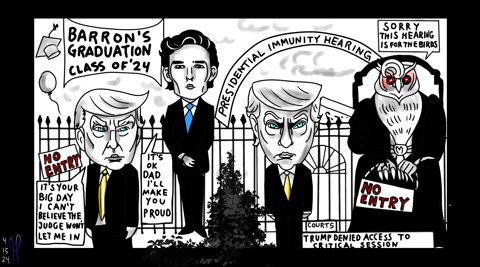 President Donald Trump Barron Political cartoon