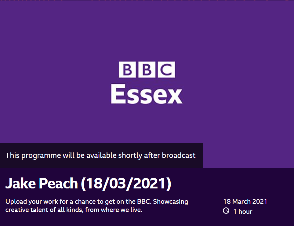 TUNE IN TO BBC RADIO ESSEX THURSDAY 6PM! 