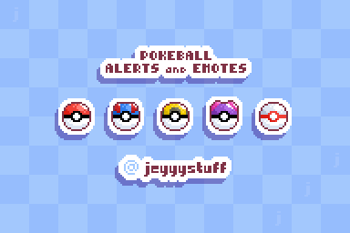 PREMADE Animated Pokéball Stream Alerts / Emotes - J's Ko-fi Shop