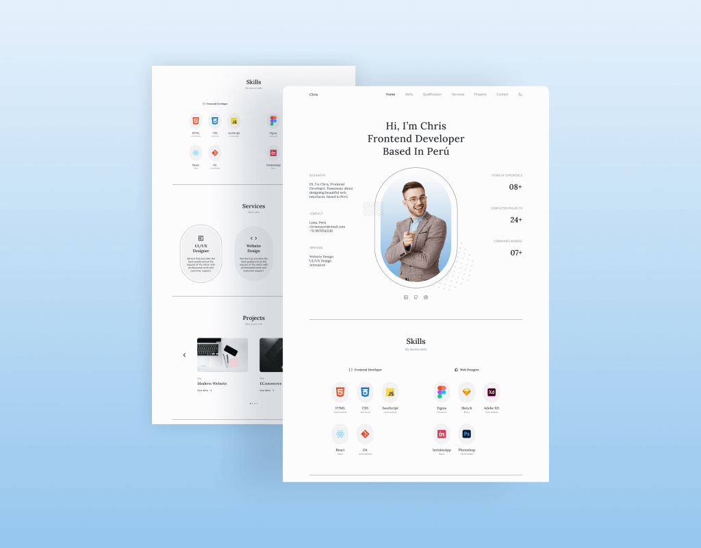 Responsive Portfolio Website Chris - Bedimcode's Ko-fi Shop