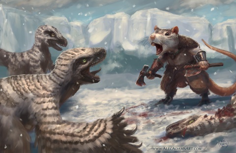 Ratfolk Barbarian vs Raptor Pack