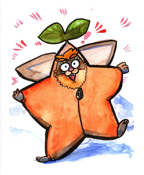 Watercolor Wren in a snowsuit