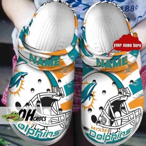 NFL Crocs Miami Dolphins American Flag Breaking Wall Crocs Clog