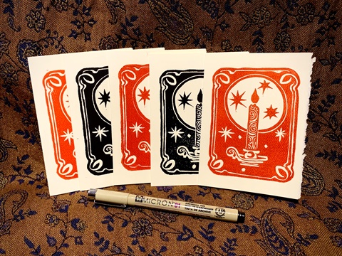 New linocut cards are available! 