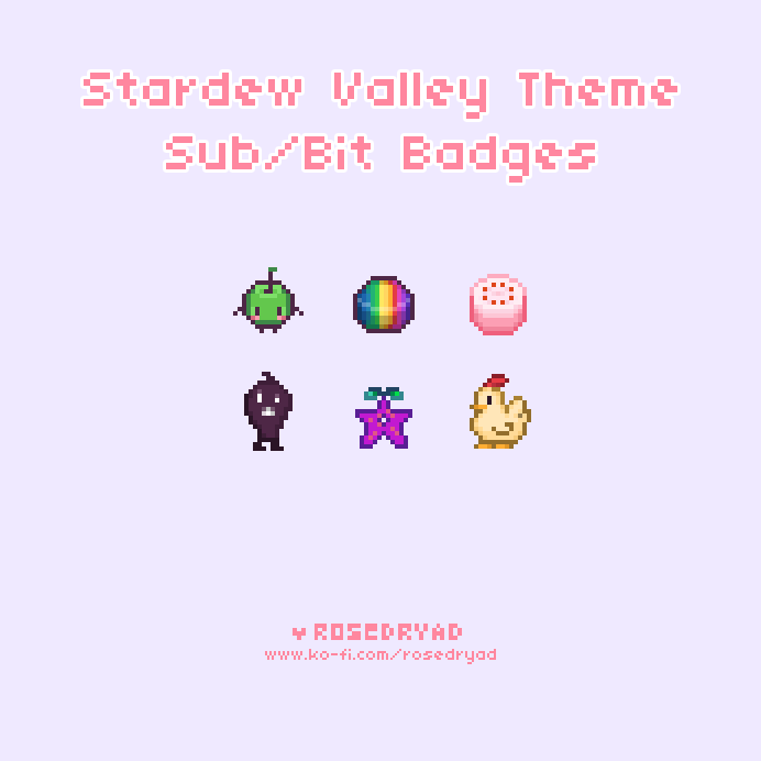 Stardew Valley Theme Sub/Bit Badges