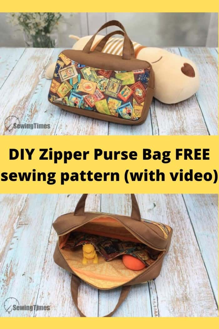 DIY Zipper Purse Bag FREE pattern + video