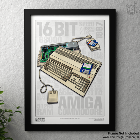 Amiga A500 Colour Illustration Poster