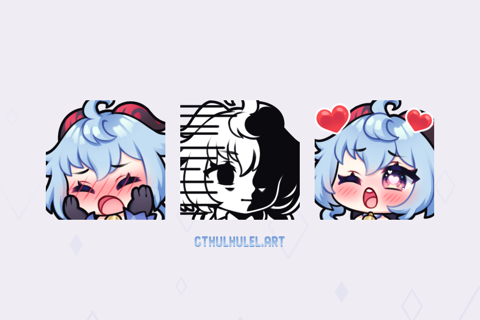 [commission] ganyu emotes